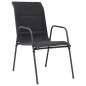 vidaXL Juego de comedor de jardín de acero negro 3 piezas
