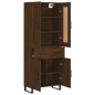 vidaXL Aparador alto madera contrachapada marrón roble 69,5x34x180 cm vidaXL Aparador alto madera contrachapada marrón roble 69,5x34x180 cm