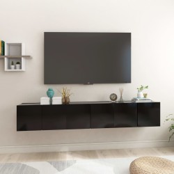 vidaXL Muebles de salón colgantes 3 unidades negro 60x30x30 cm
