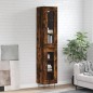 vidaXL Aparador de madera contrachapada roble ahumado 34,5x34x180 cm vidaXL Aparador de madera contrachapada roble ahumado 34,5x34x180 cm