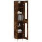 vidaXL Aparador de madera contrachapada roble ahumado 34,5x34x180 cm vidaXL Aparador de madera contrachapada roble ahumado 34,5x34x180 cm