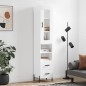 vidaXL Aparador alto madera contrachapada blanco brillo 34,5x34x180 cm