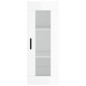 vidaXL Aparador alto madera contrachapada blanco brillo 34,5x34x180 cm