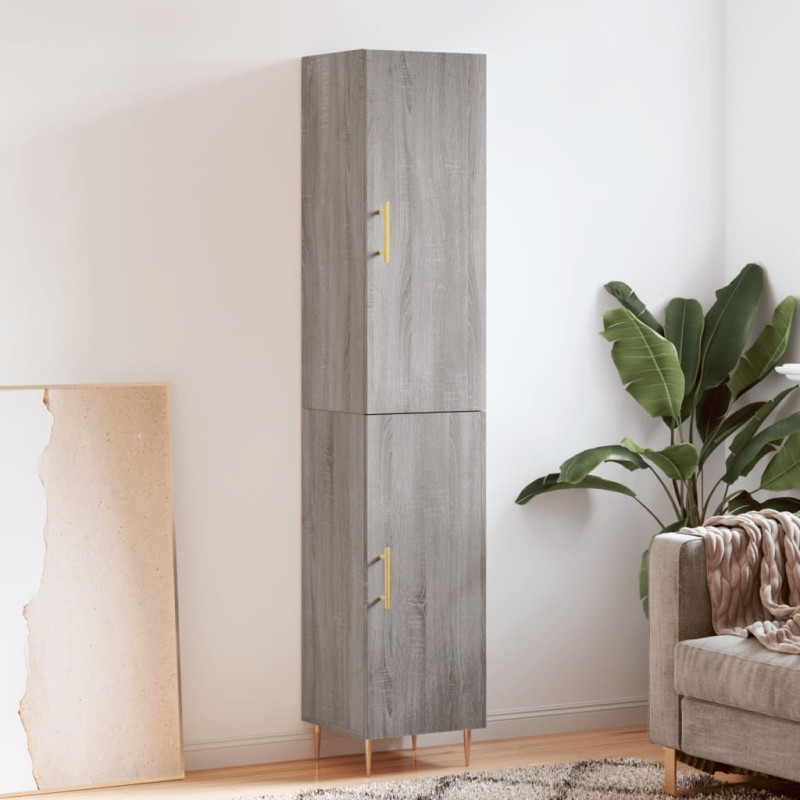 vidaXL Aparador alto madera contrachapada gris Sonoma 34,5x34x180 cm vidaXL Aparador alto madera contrachapada gris Sonoma 34,5x34x180 cm