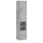 vidaXL Aparador de madera contrachapada gris hormigón 34,5x34x180 cm vidaXL Aparador de madera contrachapada gris hormigón 34,5x34x180 cm