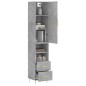 vidaXL Aparador de madera contrachapada gris hormigón 34,5x34x180 cm vidaXL Aparador de madera contrachapada gris hormigón 34,5x34x180 cm