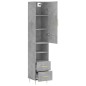 vidaXL Aparador de madera contrachapada gris hormigón 34,5x34x180 cm vidaXL Aparador de madera contrachapada gris hormigón 34,5x34x180 cm