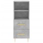 vidaXL Aparador de madera contrachapada gris hormigón 34,5x34x180 cm vidaXL Aparador de madera contrachapada gris hormigón 34,5x34x180 cm