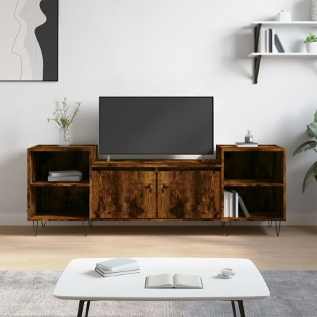 vidaXL Mueble para TV madera contrachapada roble ahumado 160x35x55 cm