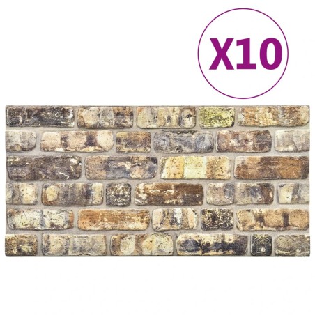 vidaXL Paneles de pared 3D 10 uds EPS diseño de ladrillo multicolor