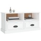 vidaXL Mueble de TV madera contrachapada blanco brillo 93x35,5x45 cm