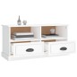 vidaXL Mueble de TV madera contrachapada blanco brillo 93x35,5x45 cm
