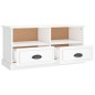 vidaXL Mueble de TV madera contrachapada blanco brillo 93x35,5x45 cm