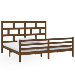 vidaXL Estructura de cama madera maciza de pino marrón miel 200x200 cm
