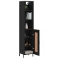 vidaXL Aparador de madera contrachapada negro 34,5x34x180 cm vidaXL Aparador de madera contrachapada negro 34,5x34x180 cm