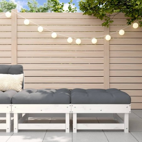 vidaXL Taburetes de jardín con cojines 2 uds madera maciza pino blanco