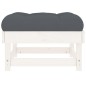 vidaXL Taburetes de jardín con cojines 2 uds madera maciza pino blanco vidaXL Taburetes de jardín con cojines 2 uds madera maciza pino blanco