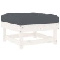 vidaXL Taburetes de jardín con cojines 2 uds madera maciza pino blanco vidaXL Taburetes de jardín con cojines 2 uds madera maciza pino blanco