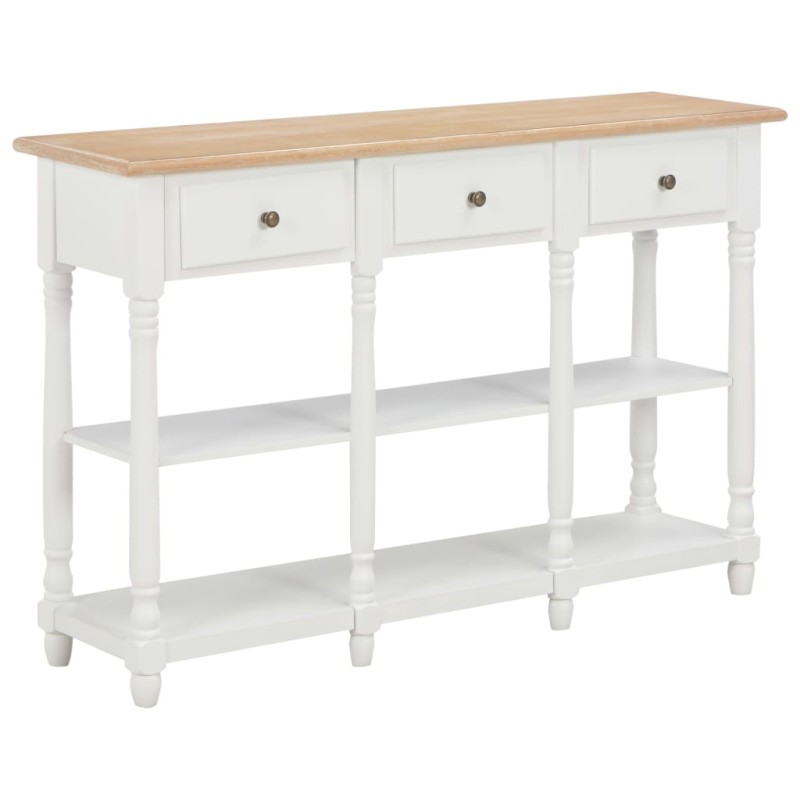 vidaXL Mesa consola de MDF blanca 120x30x76 cm
