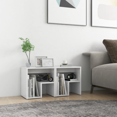 vidaXL Mesitas de noche 2 uds madera contrachapada blanco 40x30x40 cm