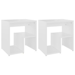 vidaXL Mesitas de noche 2 uds madera contrachapada blanco 40x30x40 cm