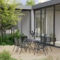 vidaXL Juego de muebles de comedor de jardín 7 piezas acero antracita vidaXL Juego de muebles de comedor de jardín 7 piezas acero antracita