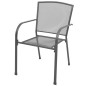 vidaXL Juego de muebles de comedor de jardín 7 piezas acero antracita vidaXL Juego de muebles de comedor de jardín 7 piezas acero antracita