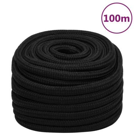 vidaXL Cuerda de trabajo poliéster negro 20 mm 100 m