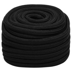vidaXL Cuerda de trabajo poliéster negro 20 mm 100 m