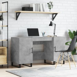 vidaXL Escritorio madera de ingeniería gris hormigón 140x50x75 cm