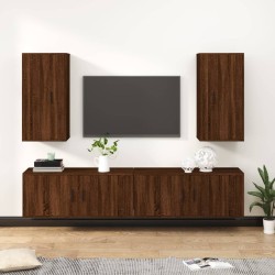 vidaXL Set de muebles para TV 4 pzas madera contrachapada marrón roble
