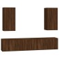 vidaXL Set de muebles para TV 4 pzas madera contrachapada marrón roble vidaXL Set de muebles para TV 4 pzas madera contrachapada marrón roble