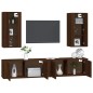 vidaXL Set de muebles para TV 4 pzas madera contrachapada marrón roble vidaXL Set de muebles para TV 4 pzas madera contrachapada marrón roble