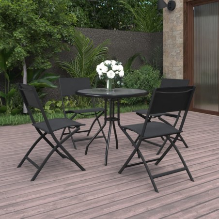 vidaXL Juego de comedor de jardín 5 piezas acero