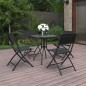 vidaXL Juego de comedor de jardín 5 piezas acero
