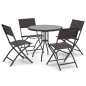 vidaXL Juego de comedor de jardín 5 piezas acero