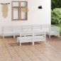 vidaXL Juego de muebles de jardín 8 piezas madera maciza pino blanco vidaXL Juego de muebles de jardín 8 piezas madera maciza pino blanco