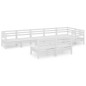 vidaXL Juego de muebles de jardín 8 piezas madera maciza pino blanco vidaXL Juego de muebles de jardín 8 piezas madera maciza pino blanco