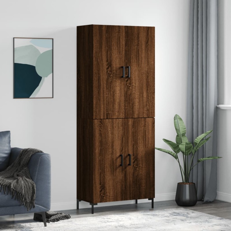 vidaXL Aparador alto madera contrachapada marrón roble 69,5x34x180 cm vidaXL Aparador alto madera contrachapada marrón roble 69,5x34x180 cm