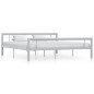 vidaXL Estructura de cama de metal gris y blanco 180x200 cm vidaXL Estructura de cama de metal gris y blanco 180x200 cm