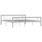 vidaXL Estructura de cama de metal gris y blanco 180x200 cm vidaXL Estructura de cama de metal gris y blanco 180x200 cm
