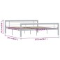 vidaXL Estructura de cama de metal gris y blanco 180x200 cm vidaXL Estructura de cama de metal gris y blanco 180x200 cm
