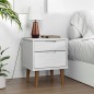 vidaXL Mesita de noche MOLDE madera maciza de pino blanca 40x35x48 cm