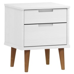vidaXL Mesita de noche MOLDE madera maciza de pino blanca 40x35x48 cm