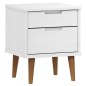vidaXL Mesita de noche MOLDE madera maciza de pino blanca 40x35x48 cm