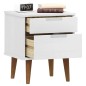 vidaXL Mesita de noche MOLDE madera maciza de pino blanca 40x35x48 cm