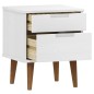 vidaXL Mesita de noche MOLDE madera maciza de pino blanca 40x35x48 cm