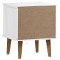 vidaXL Mesita de noche MOLDE madera maciza de pino blanca 40x35x48 cm