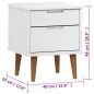 vidaXL Mesita de noche MOLDE madera maciza de pino blanca 40x35x48 cm