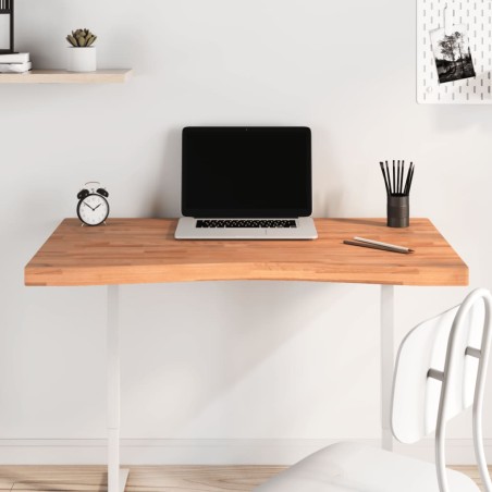 vidaXL Tablero de escritorio madera maciza de haya 100x(55-60)x4 cm